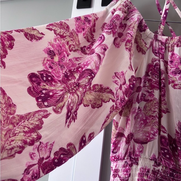 Rayon Floral Pink Boho Dress - Picture 6 of 9